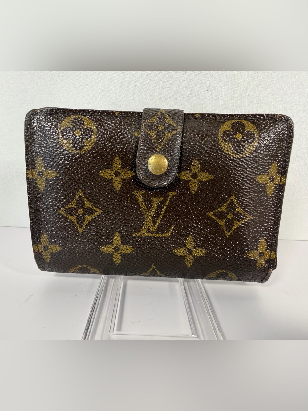 1291: Louis Vuitton Monogram Porte Monnaie Viennois Kiss Lock Wallet
